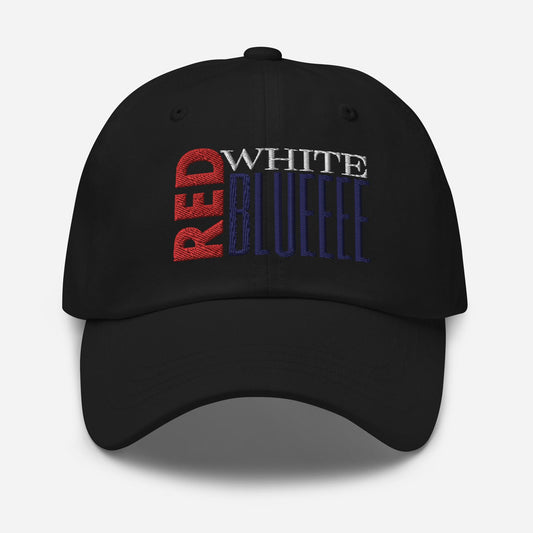 Red White Blue Dad Hat – Adjustable Patriotic Americana Cap